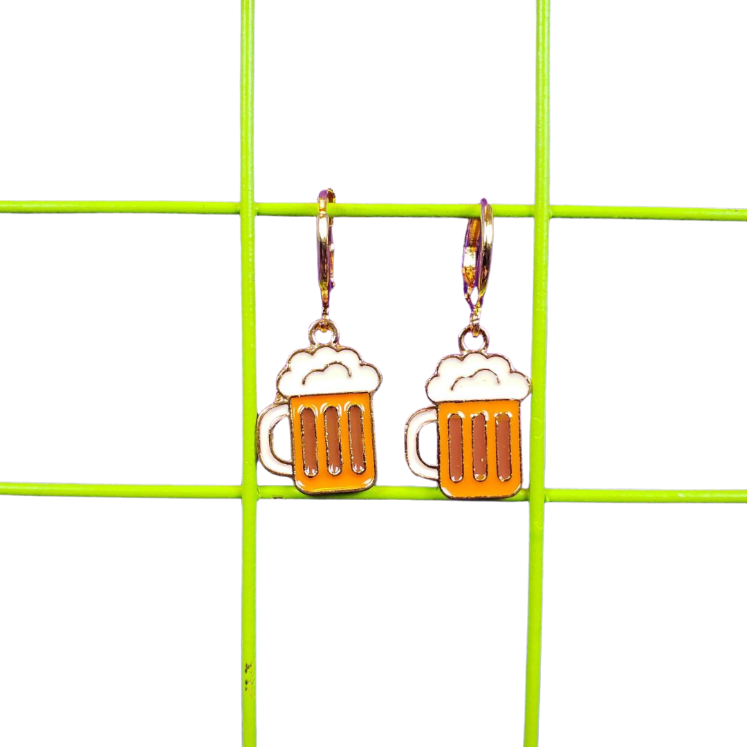 Gold Beer Earrings