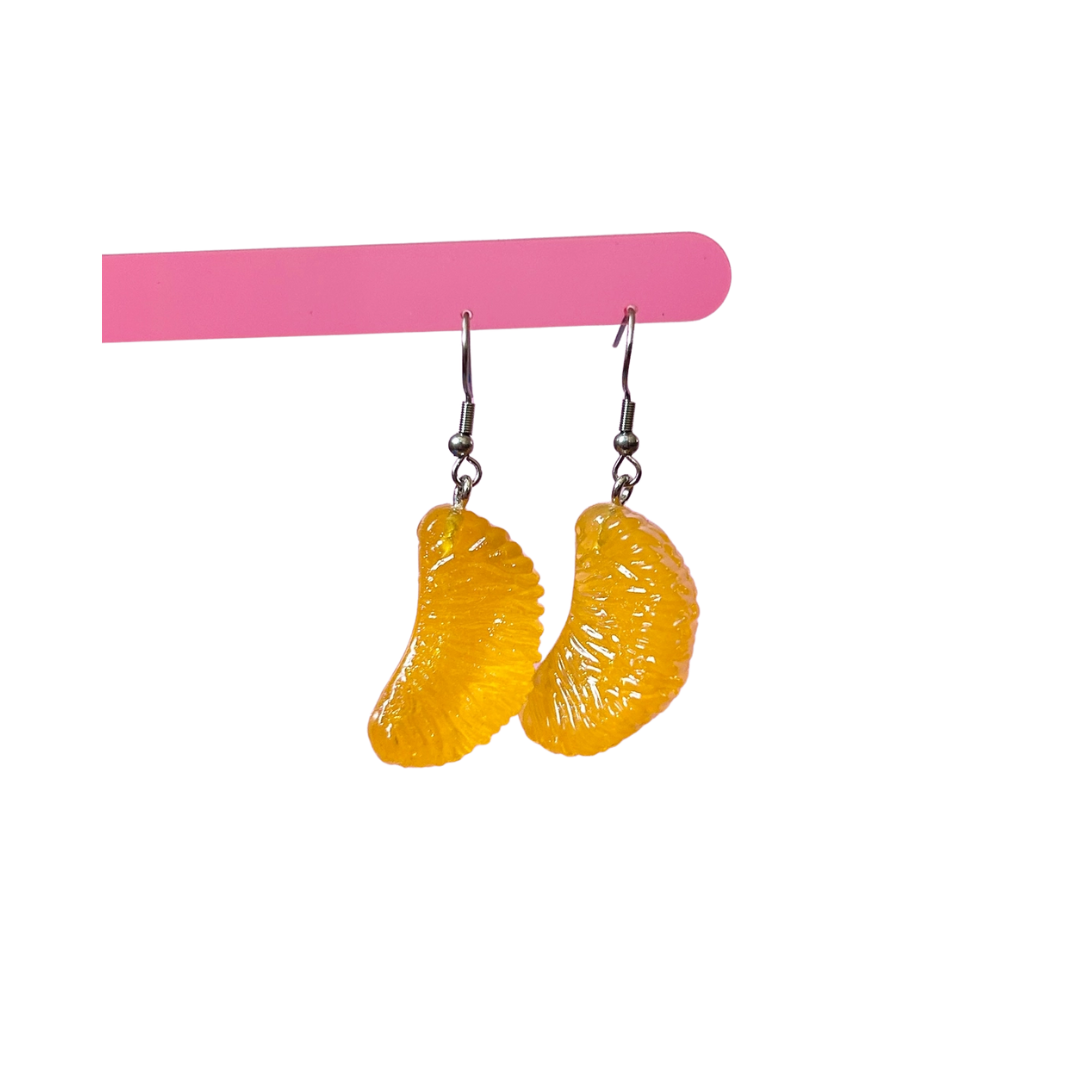 Orange Wedge Earrings