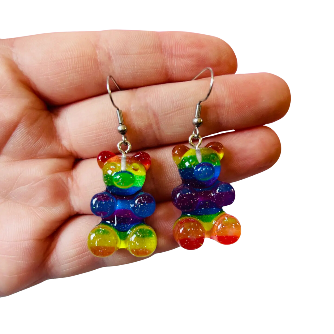 Rainbow Bear Earrings