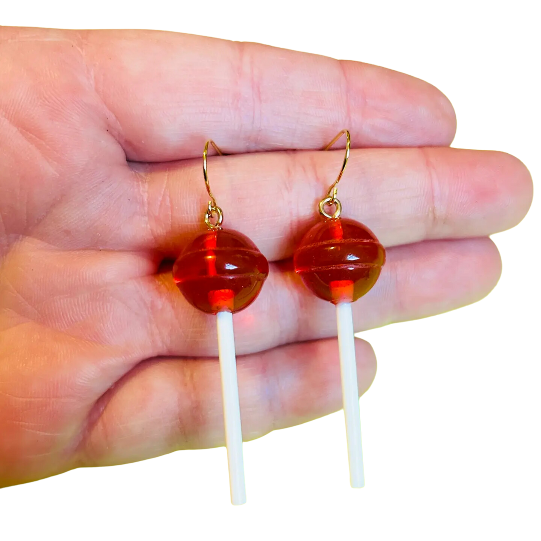 Red Lollipop Earrings