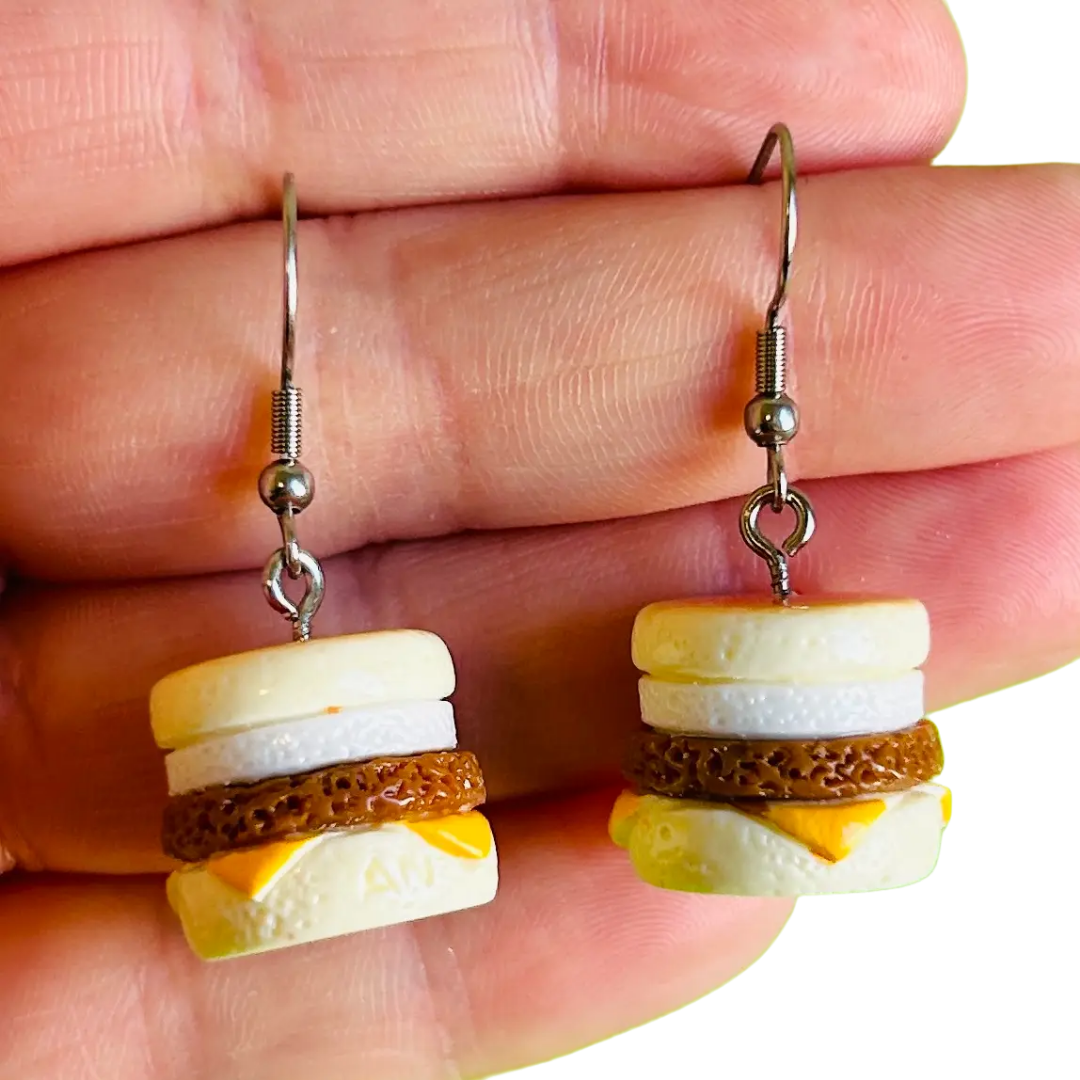 Sausage, Egg, and Cheese Earrings