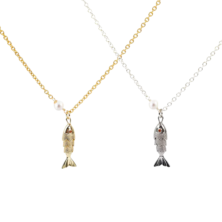Fish & Pearl Necklace