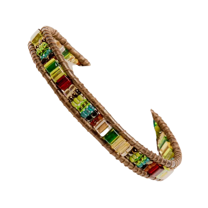 Miyuke Bead and Leather Bracelet