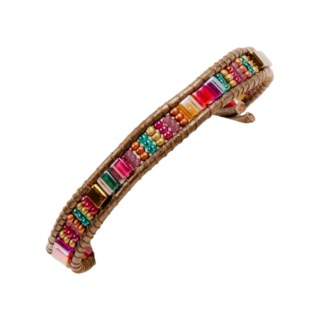 Miyuke Bead and Leather Bracelet