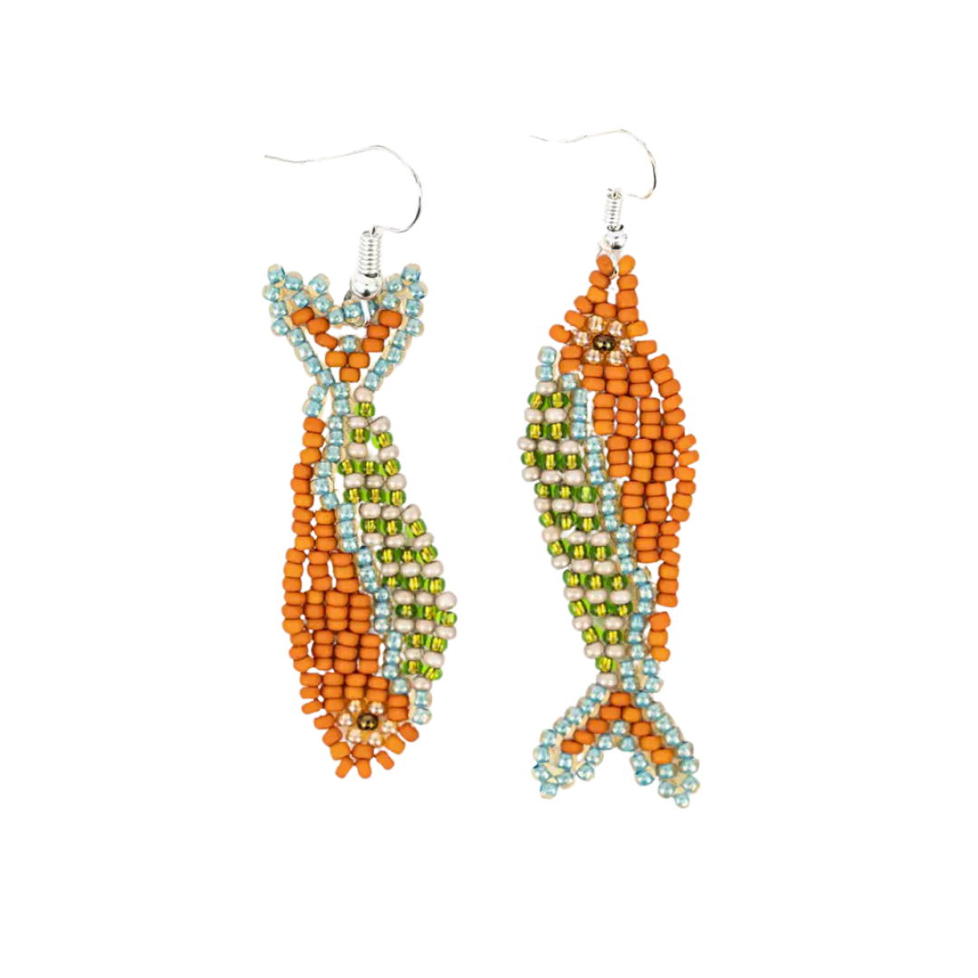 One Fish Two Fish Beaded Earrings
