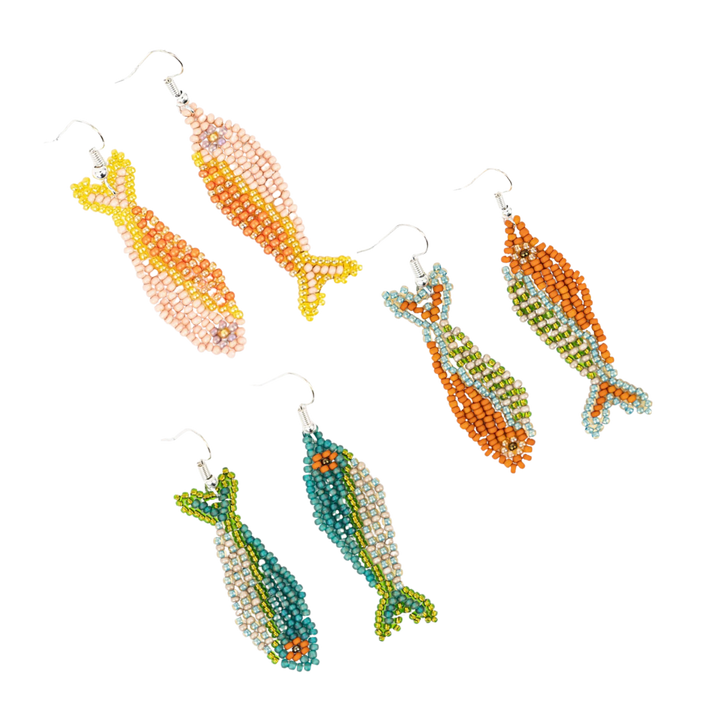 One Fish Two Fish Beaded Earrings