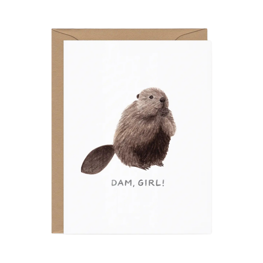 Dam Girl Beaver Card