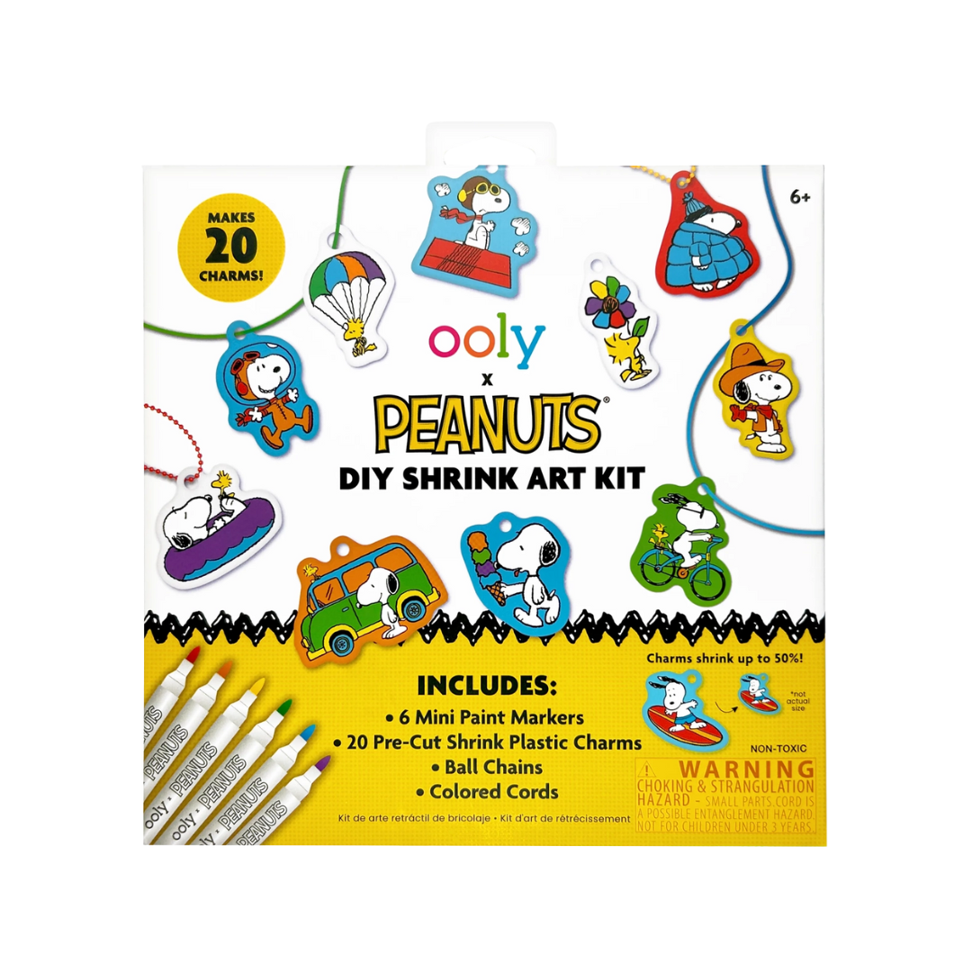 OOLY X Peanuts: D.I.Y. Shrink Art Kit & 6 Mini Paint Markers