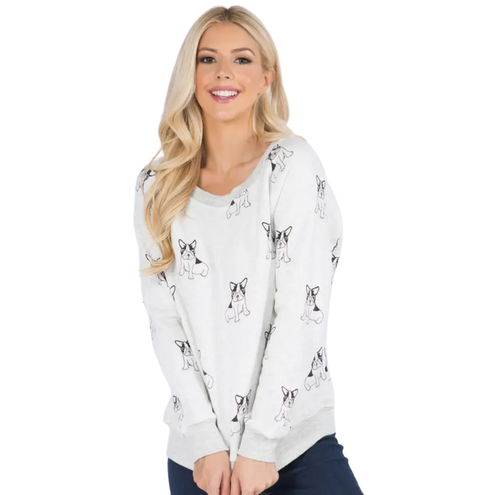 Frenchie Dog Print Sweatshirt