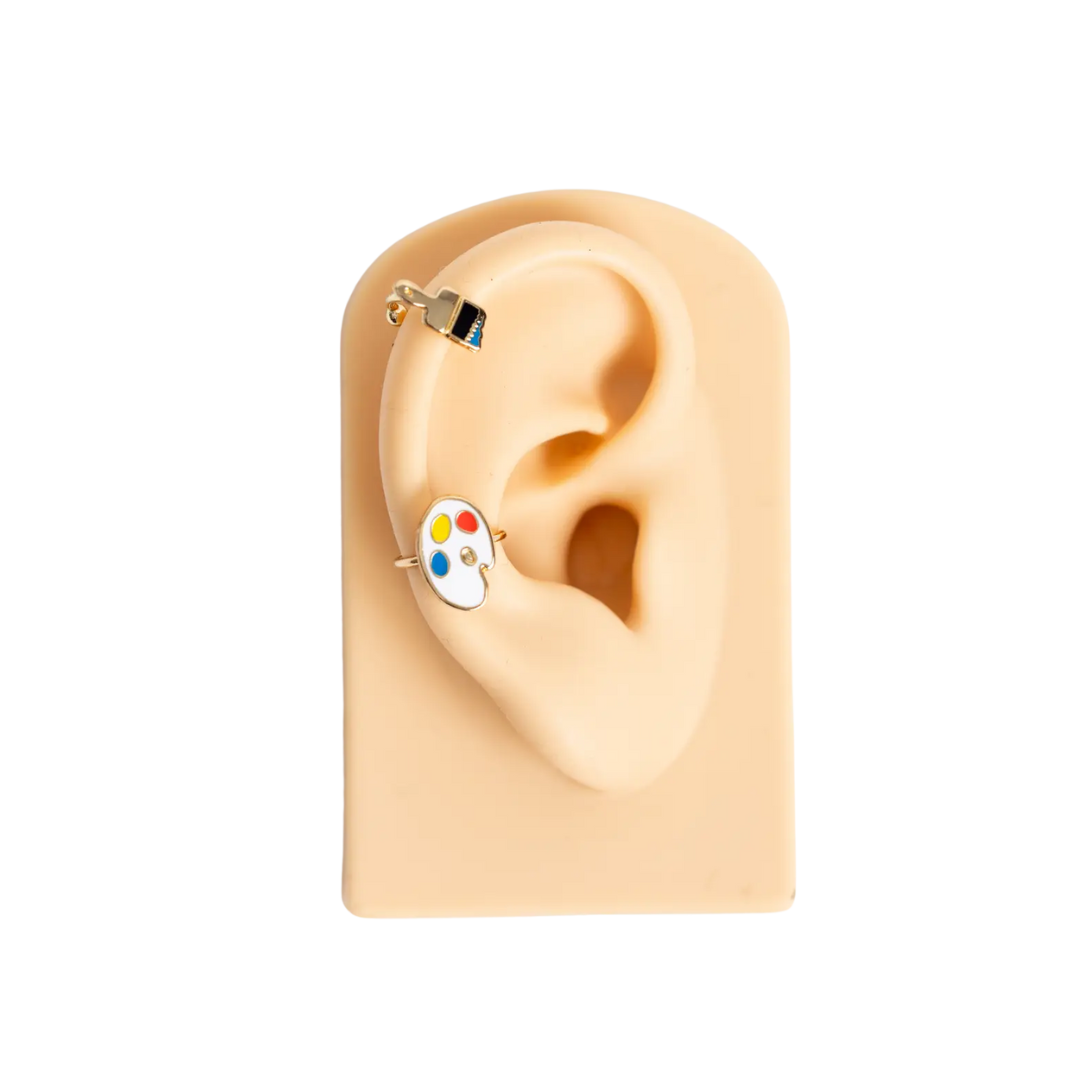 Paint Brush & Palette Ear Cuffs