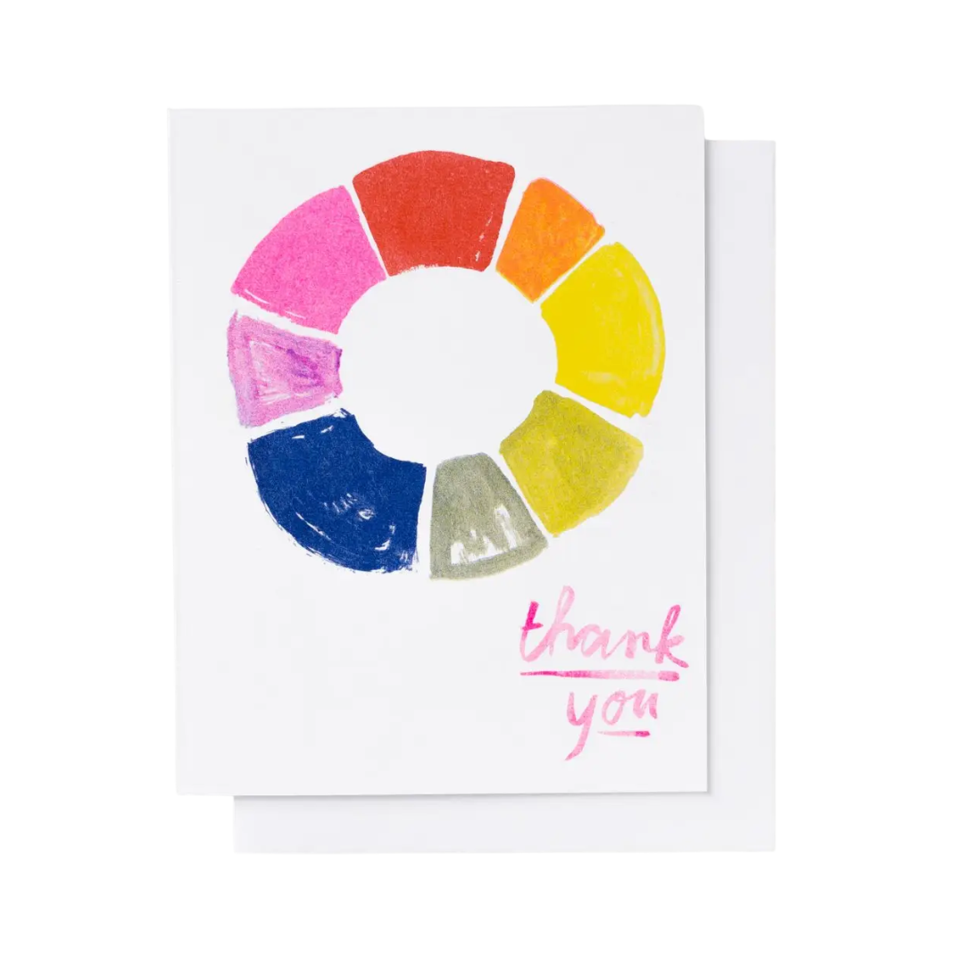 Thank You Color Wheel Risograph Card