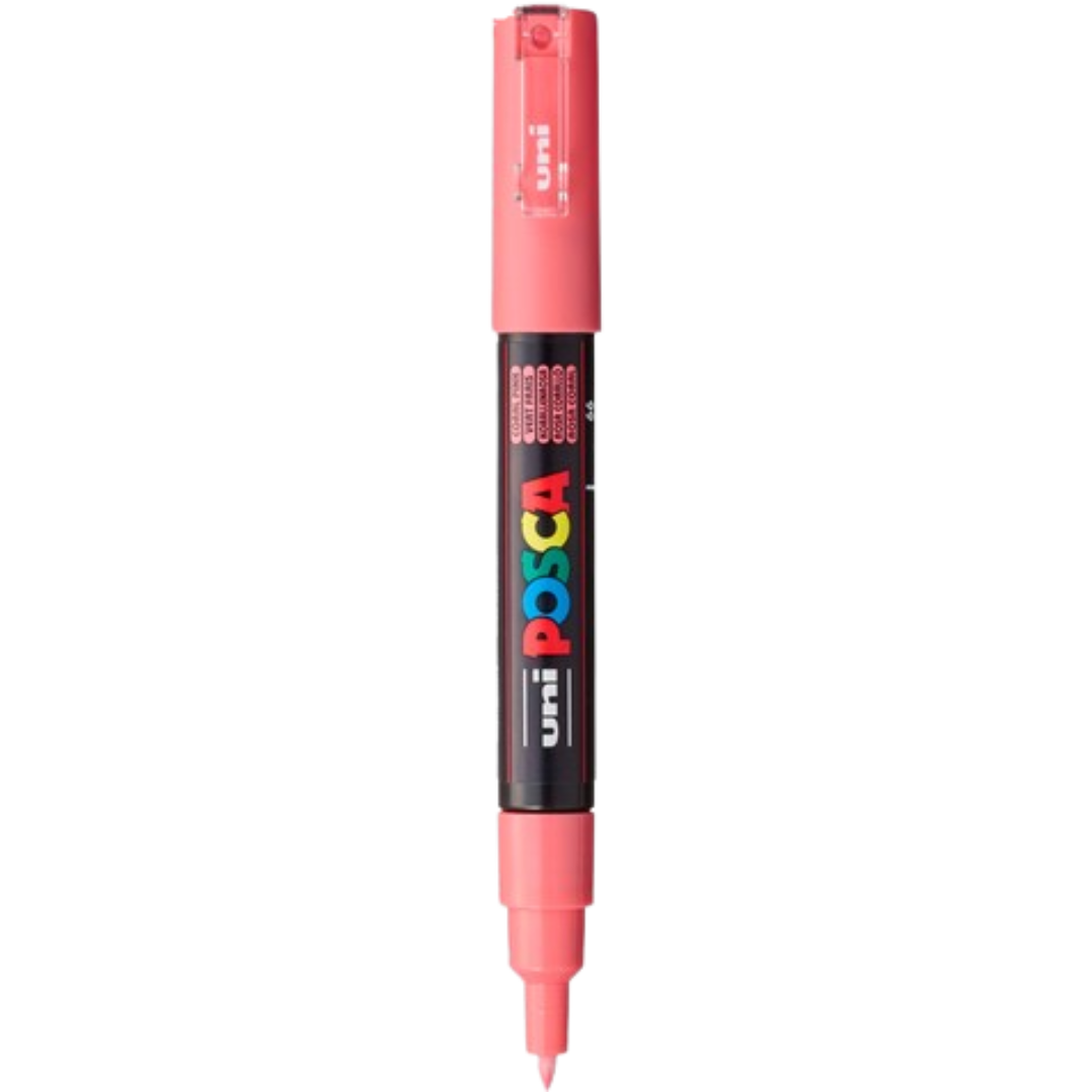 Posca PC-1M Acrylic Paint Marker – Extra-Fine Bullet Tip Coral Pink