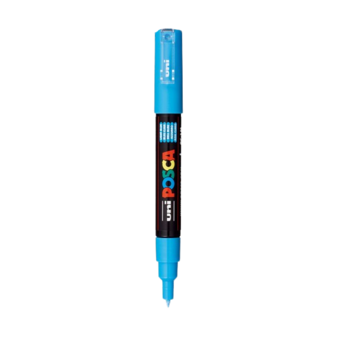 Posca PC-1M Acrylic Paint Marker – Extra-Fine Bullet Tip Light Blue