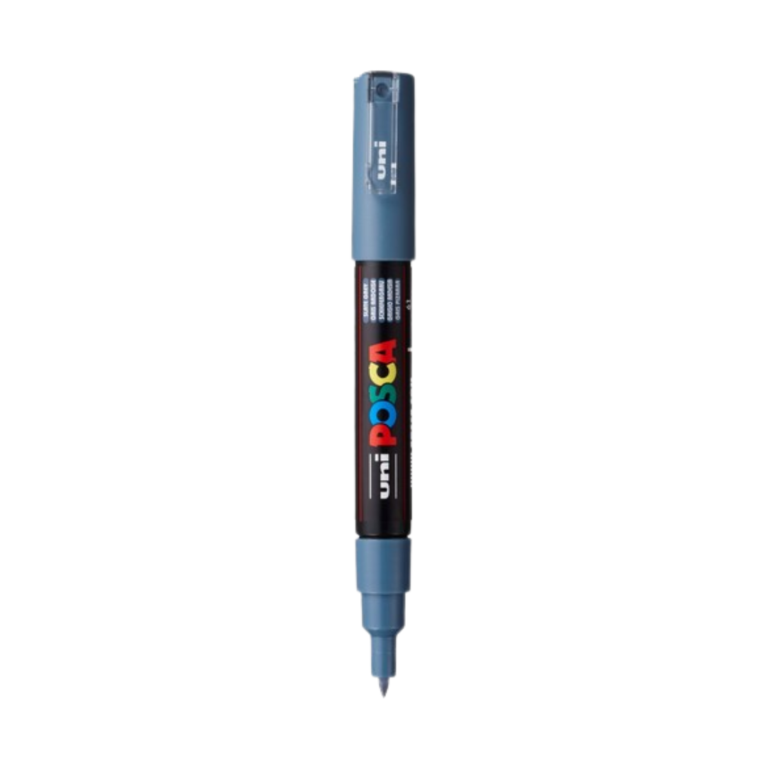 POSCA PC-1M Acrylic Paint Marker – Extra-Fine Tapered Bullet Tip Slate Grey