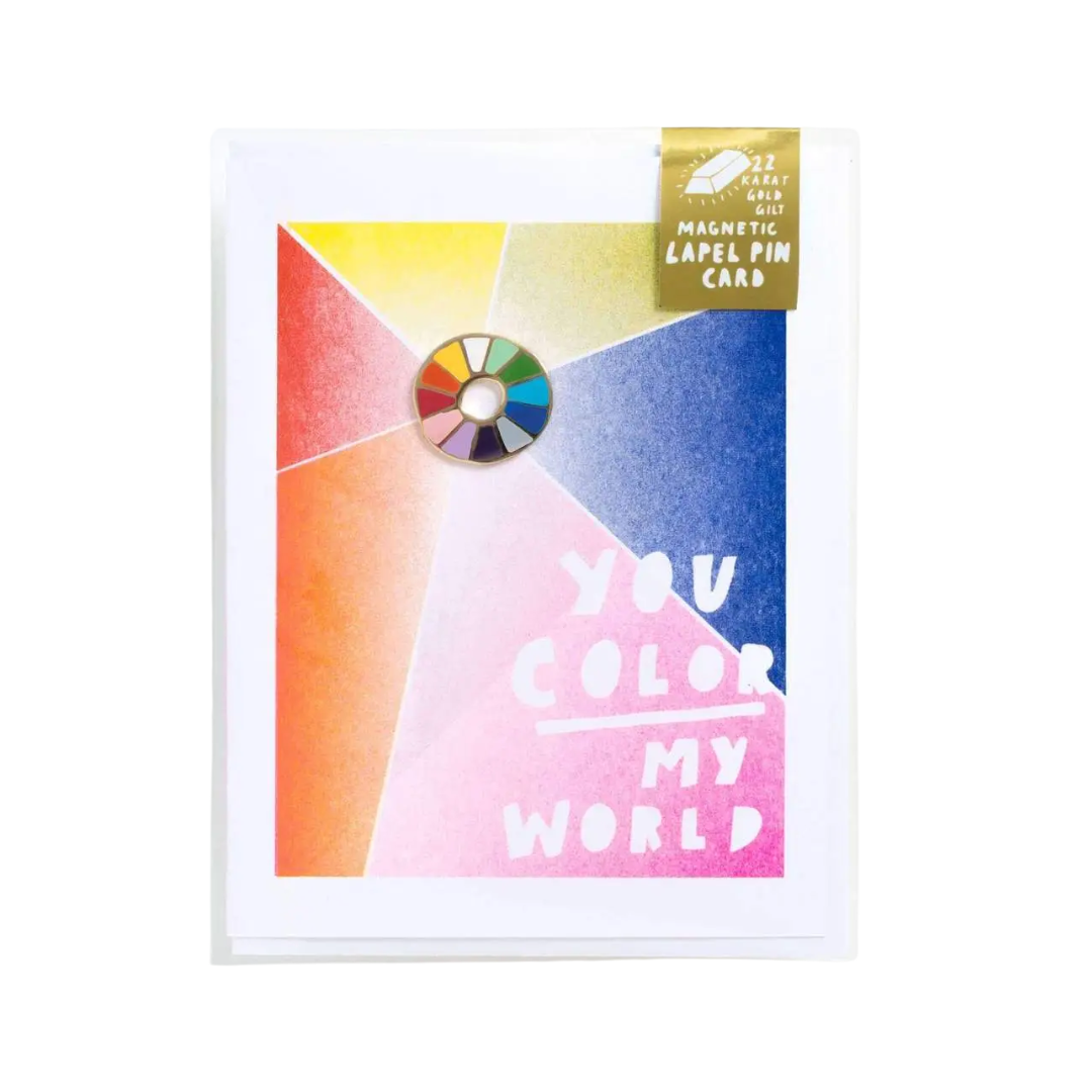 Color Wheel Pin and You Color My World Card