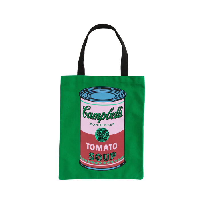 Warhol Soup Can Canvas Tote Bag — Green