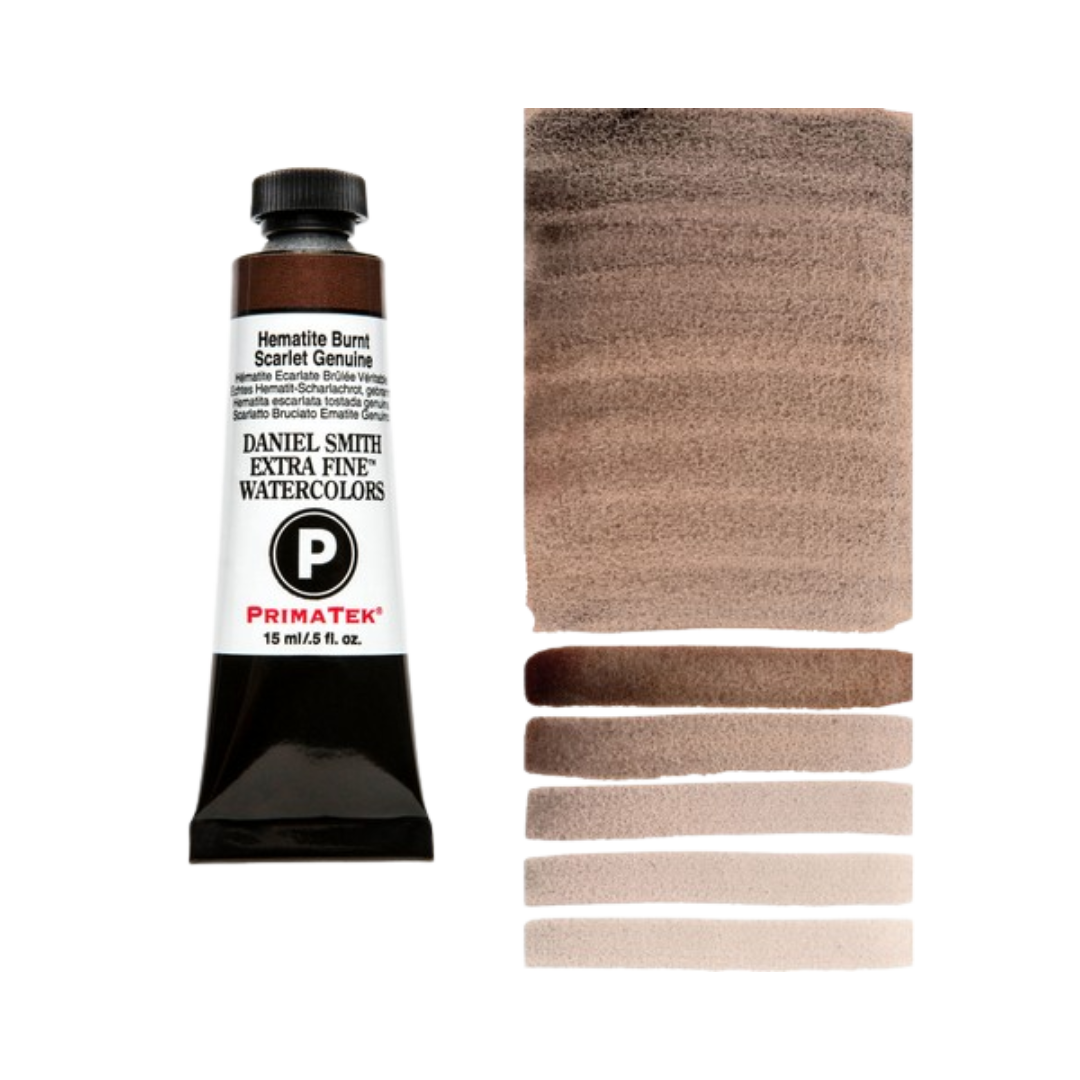 Daniel Smith Extra Fine Watercolor — Primatek Hematite Burnt Scarlet Genuine (15 ml)