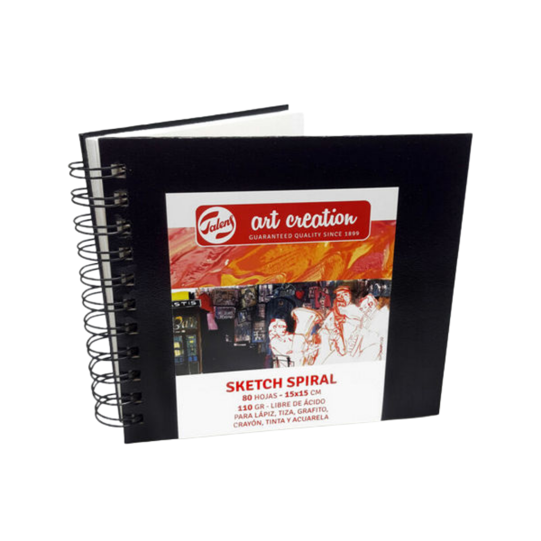 Talens Art Creation Spiral Sketchbook — Black, 6 × 6 in