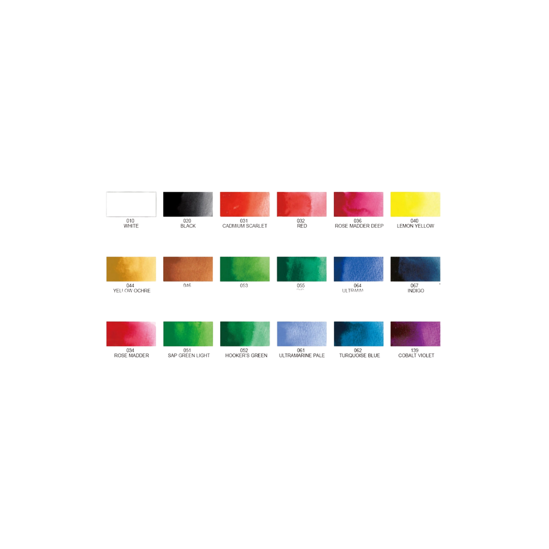 Kuretake® Gansai Tambi Watercolor Pans — 18-Color Set
