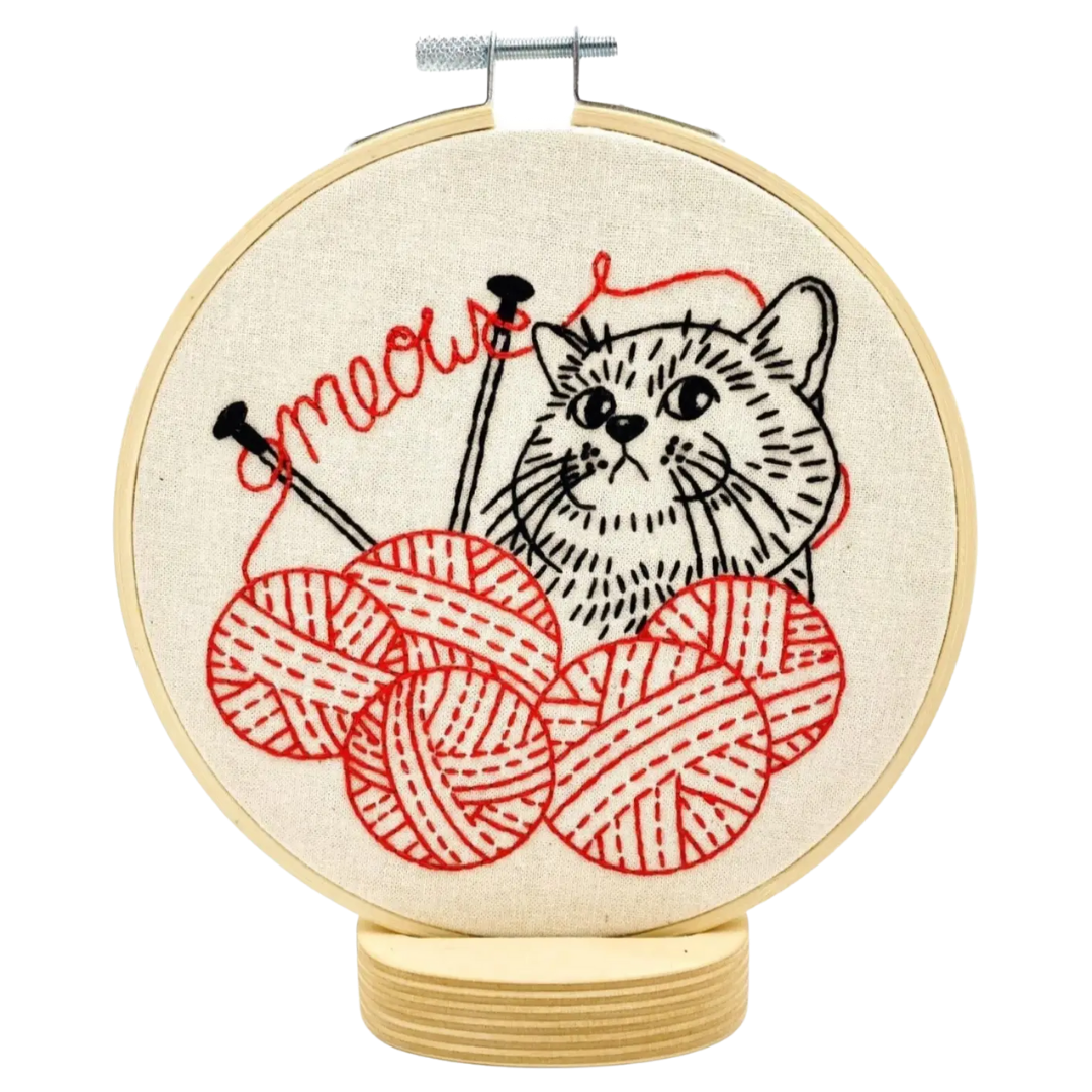 Knittin Kitten Embroidery Kit