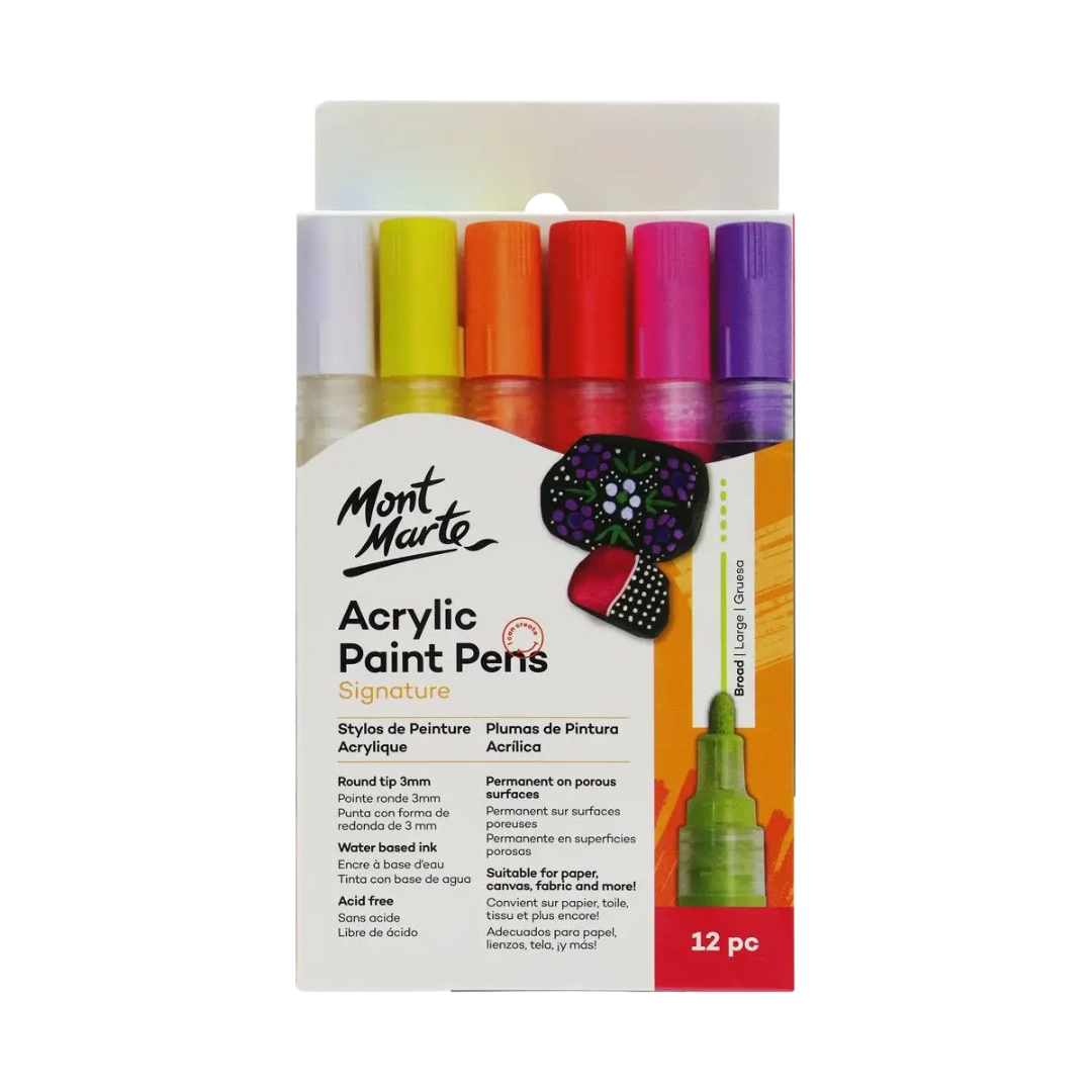 Acrylic Paint Pens Signature Broad Tip 3mm (0.12in) 12pc