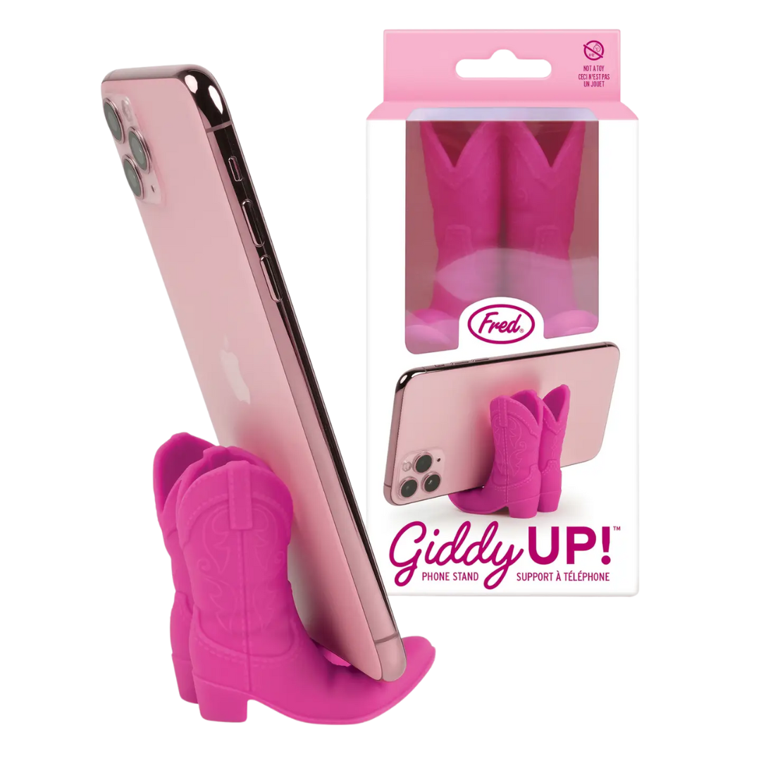 Giddy Up Cowboy Boot Phone Stand - Pink
