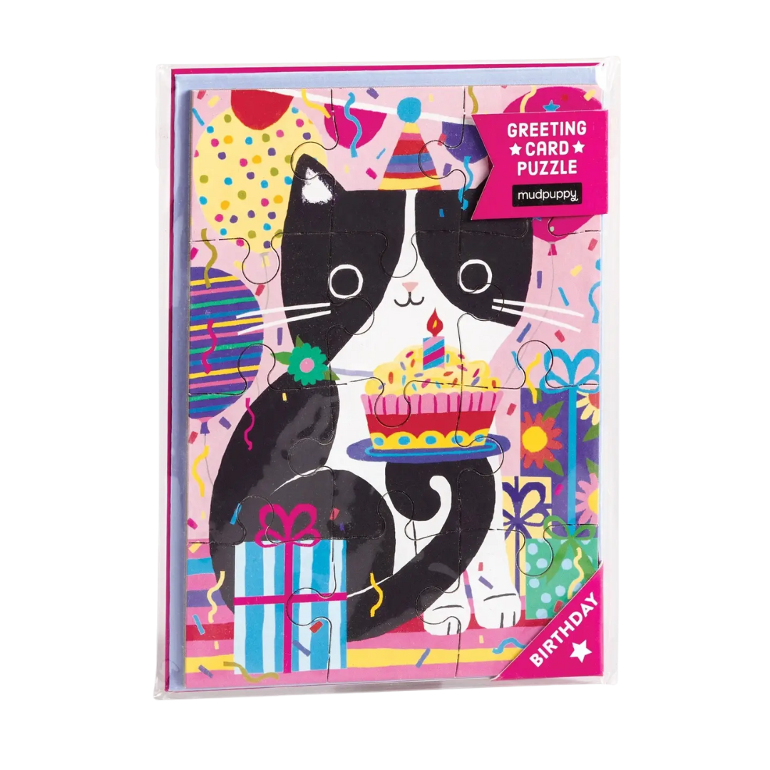 Purr-Fect Cat Birthday Greeting Card Puzzle