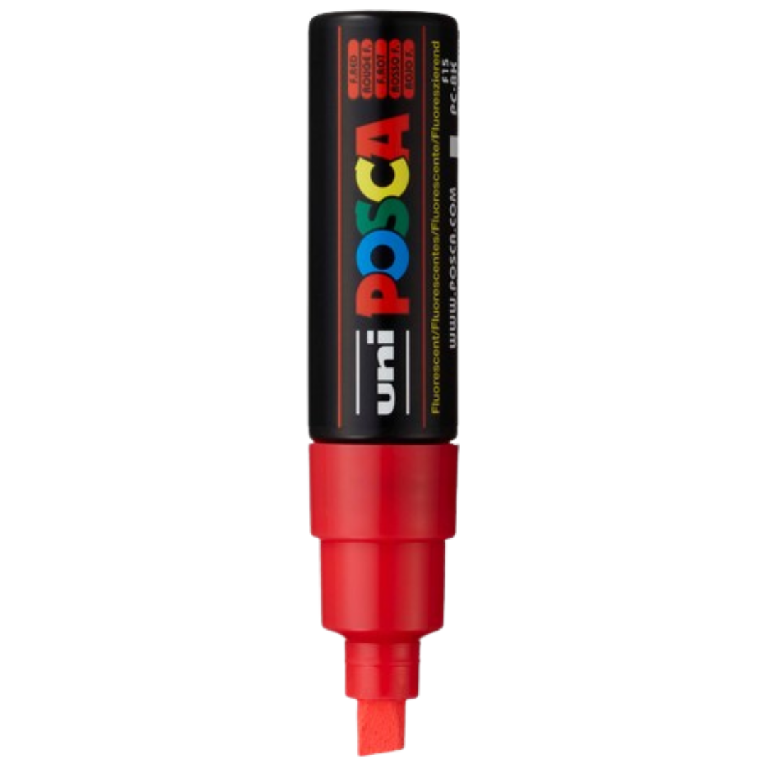 Posca PC-8K Paint Marker Broad Chisel Tip - Fluorescent Red