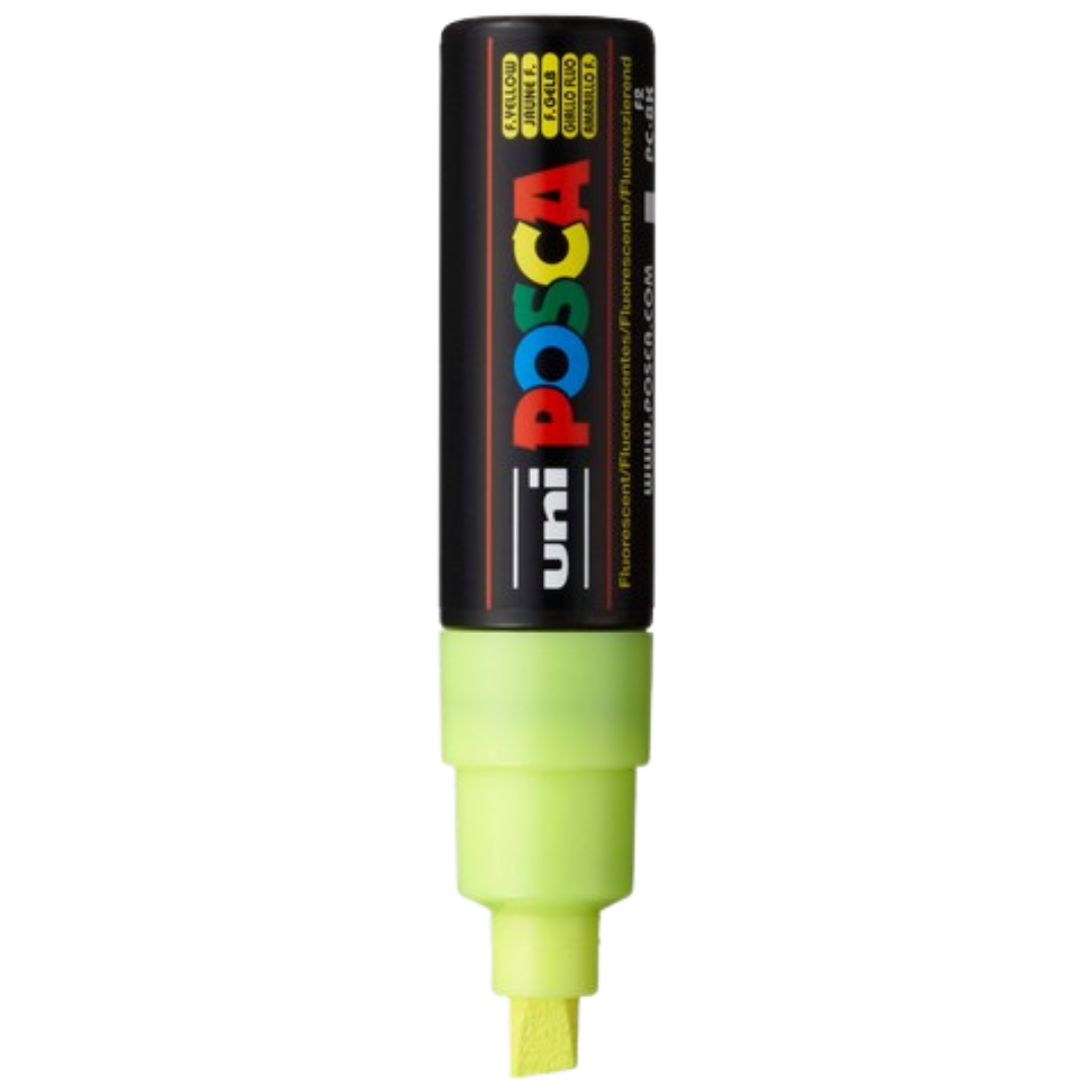 Posca PC-8K Paint Marker Broad Chisel Tip - Fluorescent Yellow