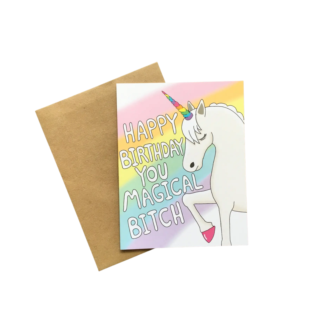 Magical Bitch Unicorn Birthday Card