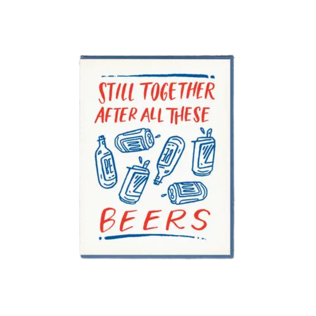 Still Together After All These Beers Anniversary Card