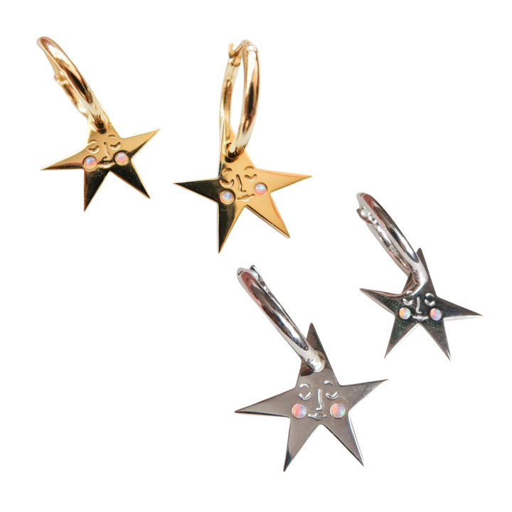 You Make Me Blush Star Hoop Earrings