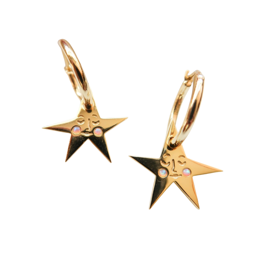 You Make Me Blush Star Hoop Earrings