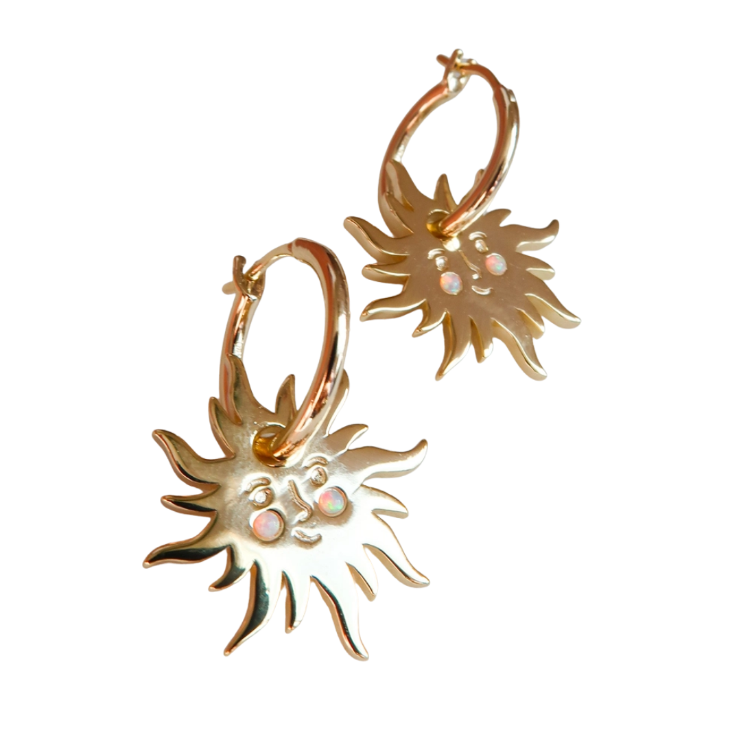 You are My Sunshine Sun Hoop Earrings
