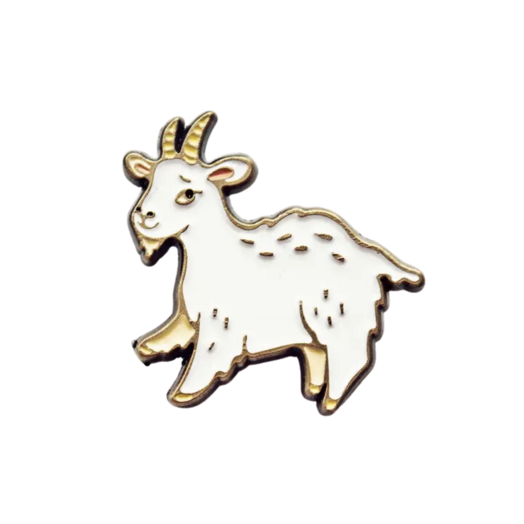 Cute Goat Pin — Goats Art Gifts — Mountain Goat Enamel Pin