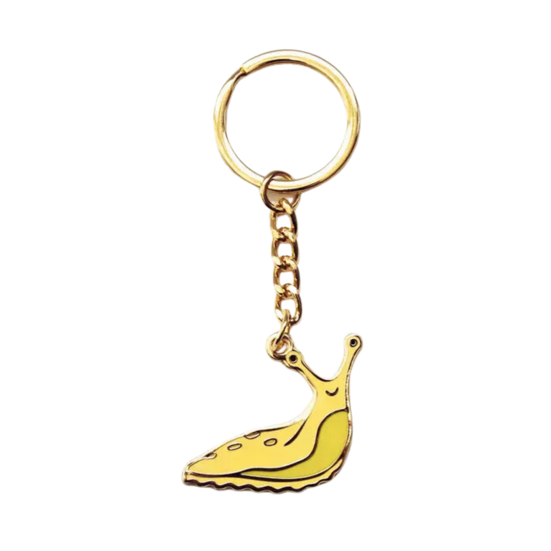 Banana Slug Keychain -- Yellow Slug Cute Aesthetic Key Chain