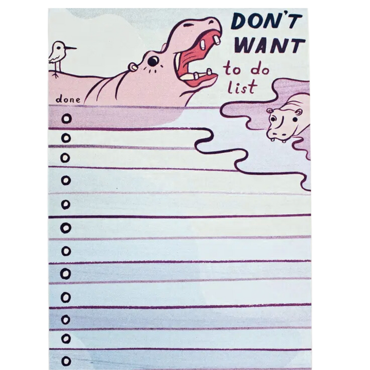 Funny Hippo To Do List Notepad — Eco-Friendly, Recycled