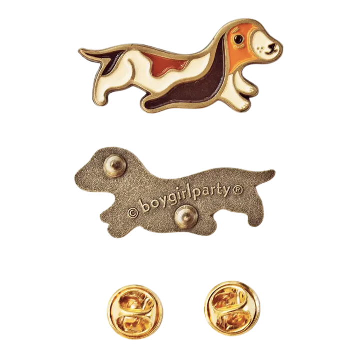 Basset Hound Enamel Pin – Dog Brooch