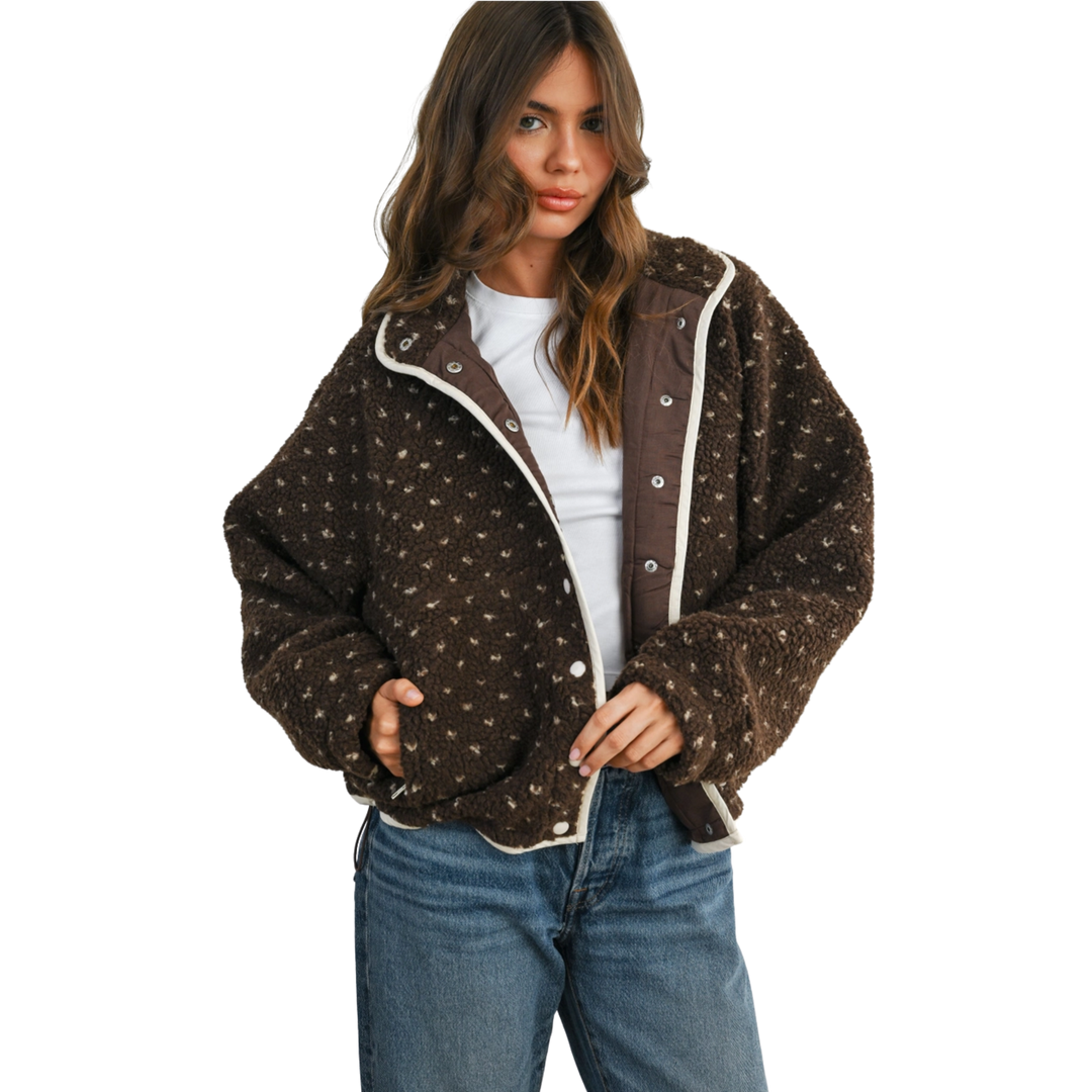 High Pile Fleece Puffer Jacket