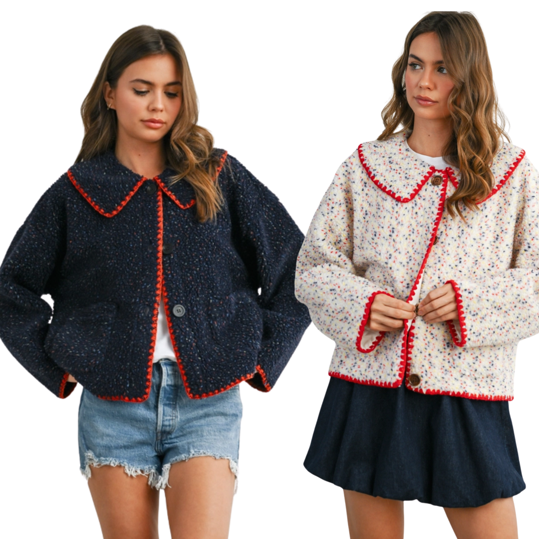 Buttoned Fleece Puffer Jacket