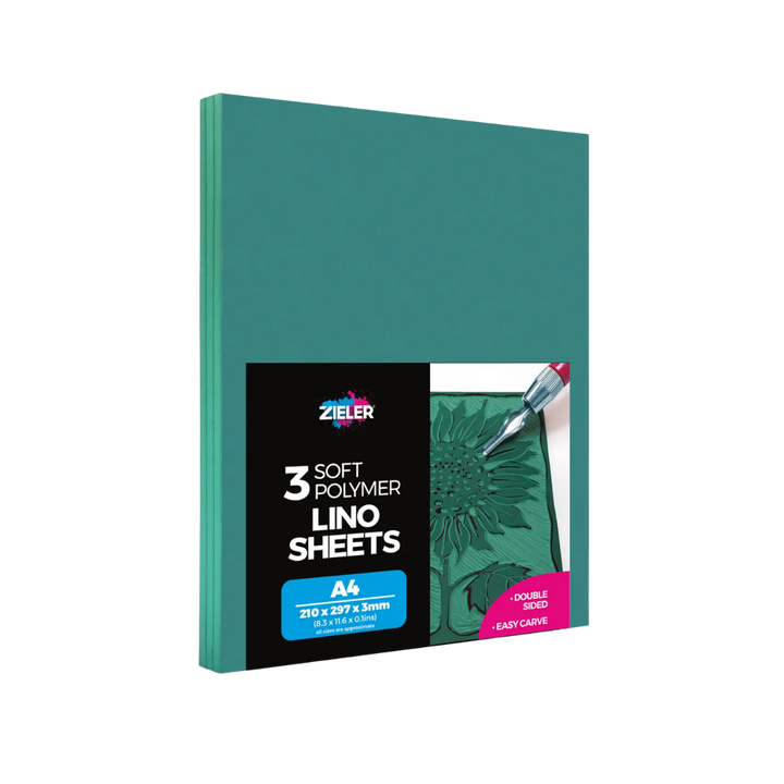 Zieler® A4 Soft Cut Lino Printing Bloc Sheets, Pack of 3
