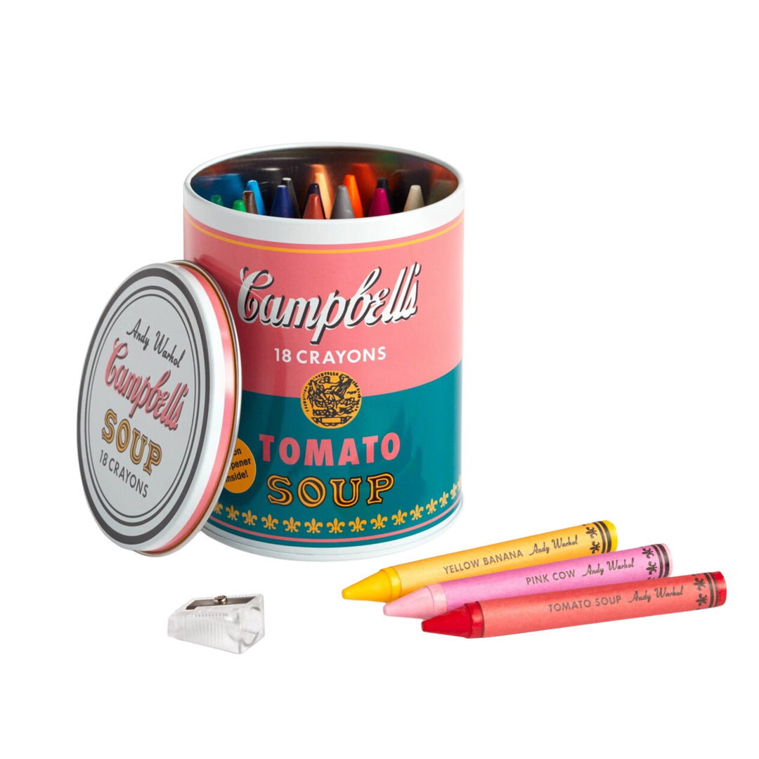 Andy Warhol Soup Can Crayons + Sharpener