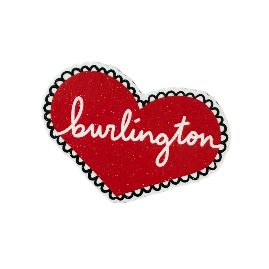 Burlington Glitter Heart Vinyl Sticker