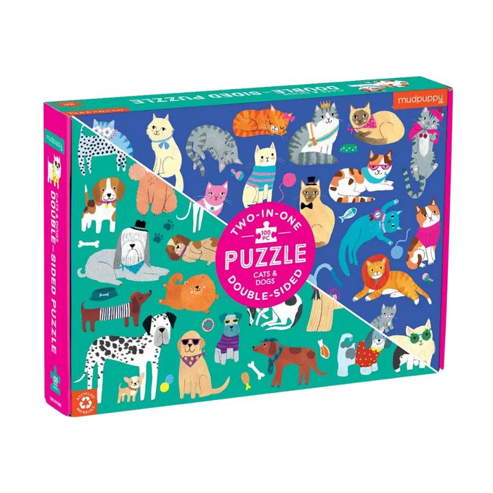 Cats & Dogs 100 Piece Double-Sided Puzzle