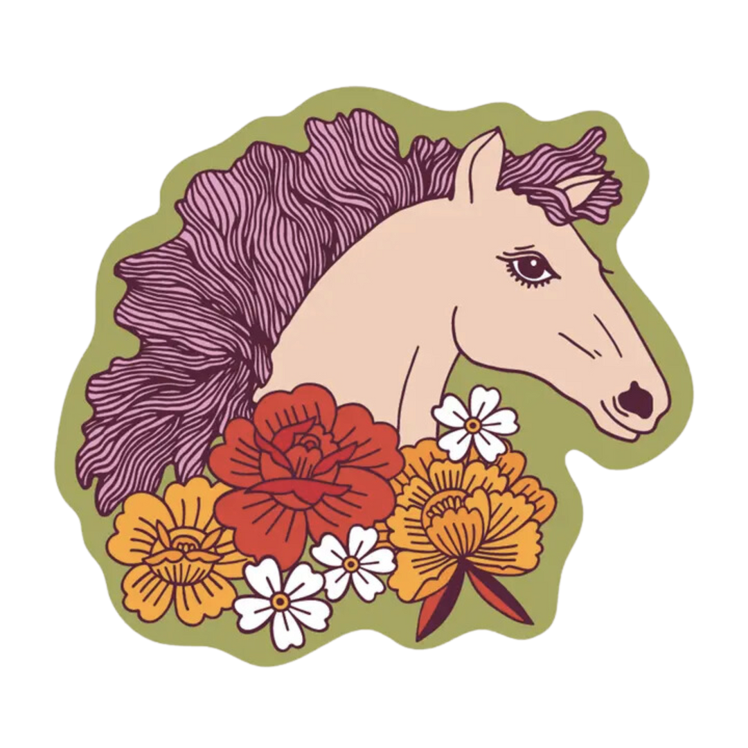 Floral Horse Sticker