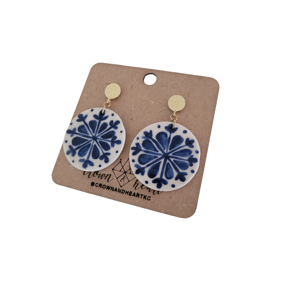 Pueblo-Inspired Statement Earrings circle: radial/floral