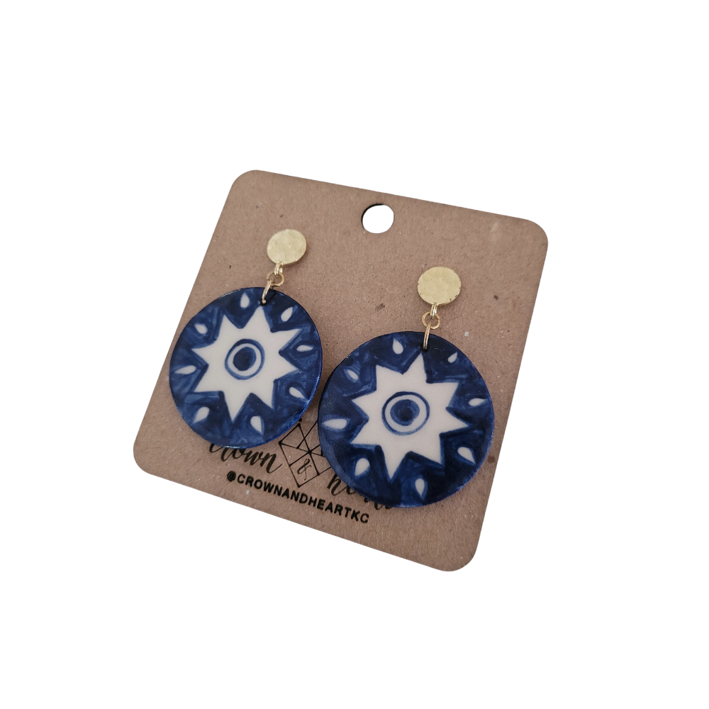 Pueblo-Inspired Statement Earrings circle: sunburst