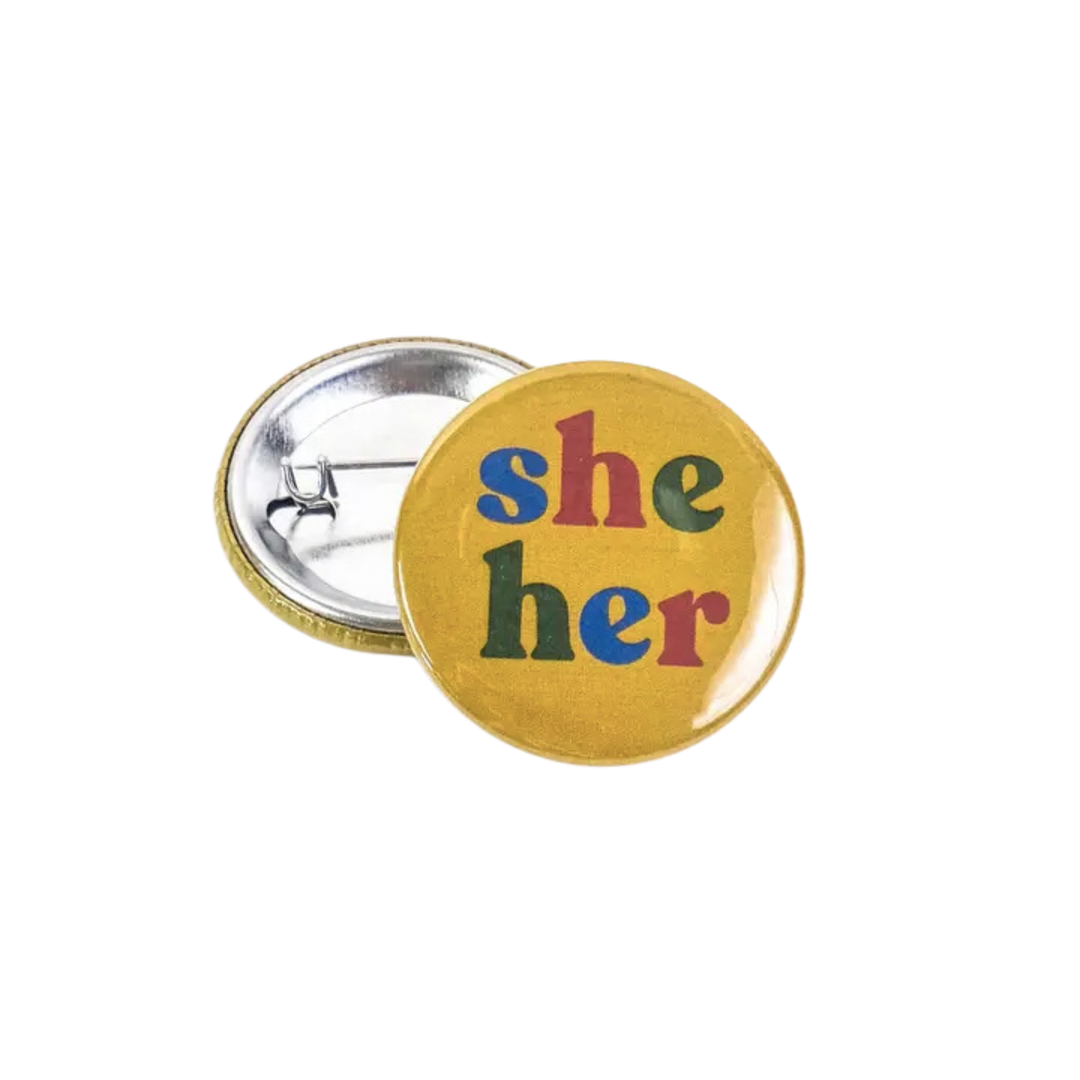 She/Her Pronoun Button