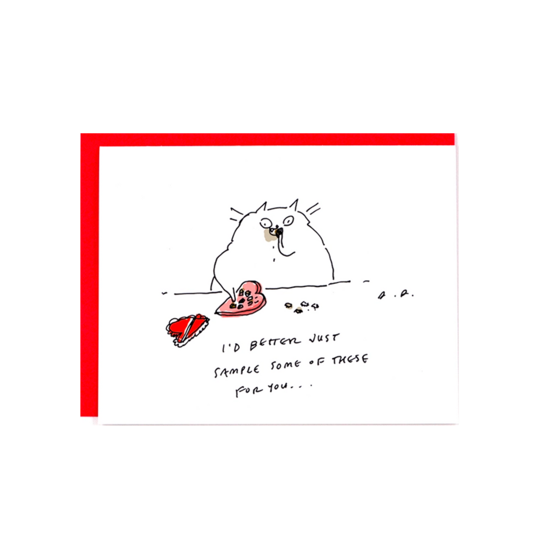 The Sampler Valentine Cat Card