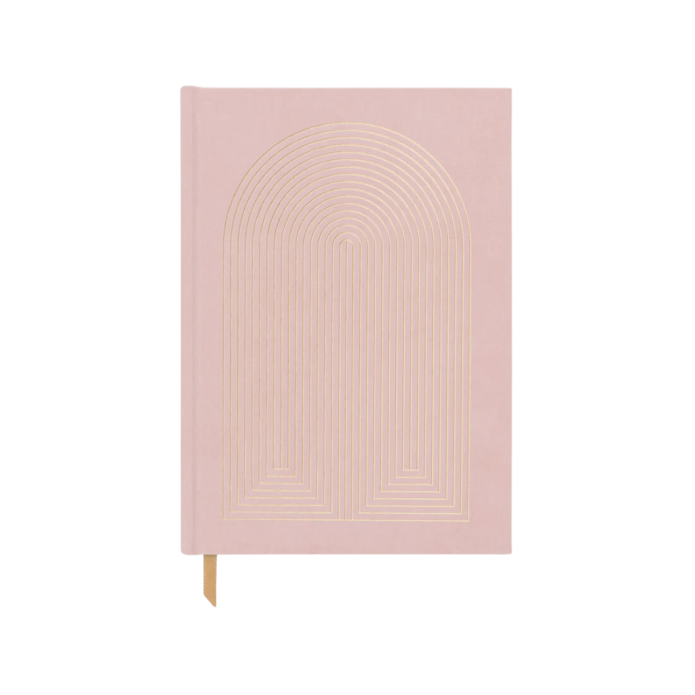 Suede Journals - Dusty Pink Radiant Rainbow